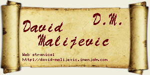 David Malijević vizit kartica